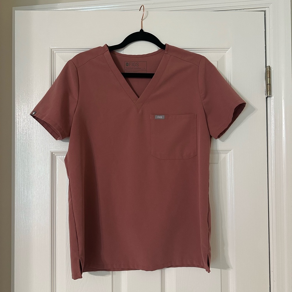 Figs Mauve Scrub Top